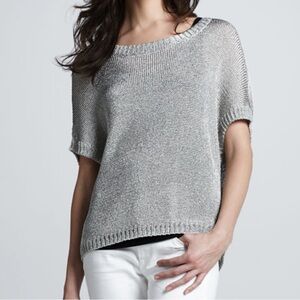 Vince Metallic silver Knit Top